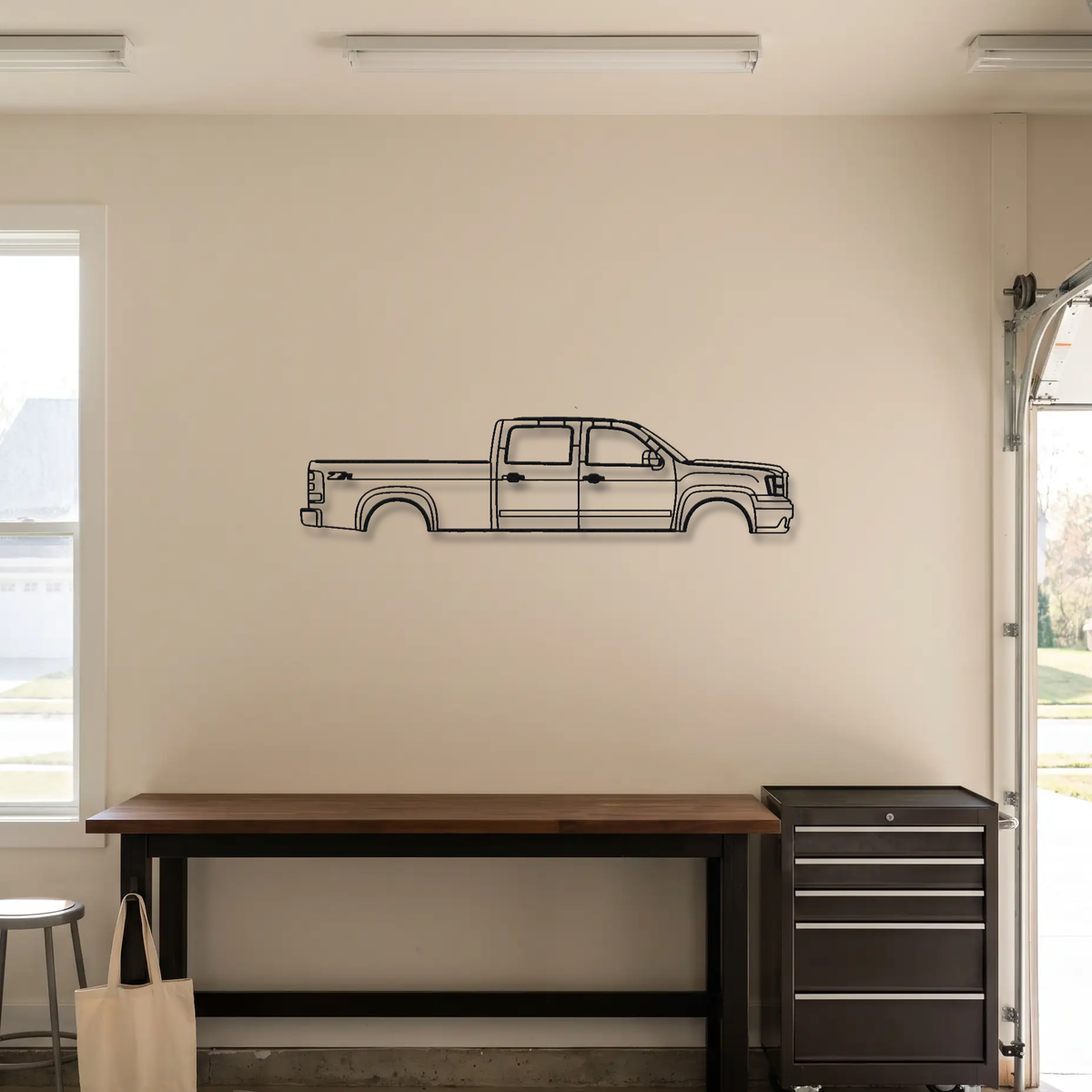 GMC Sierra GMT900 metal wall art room scene