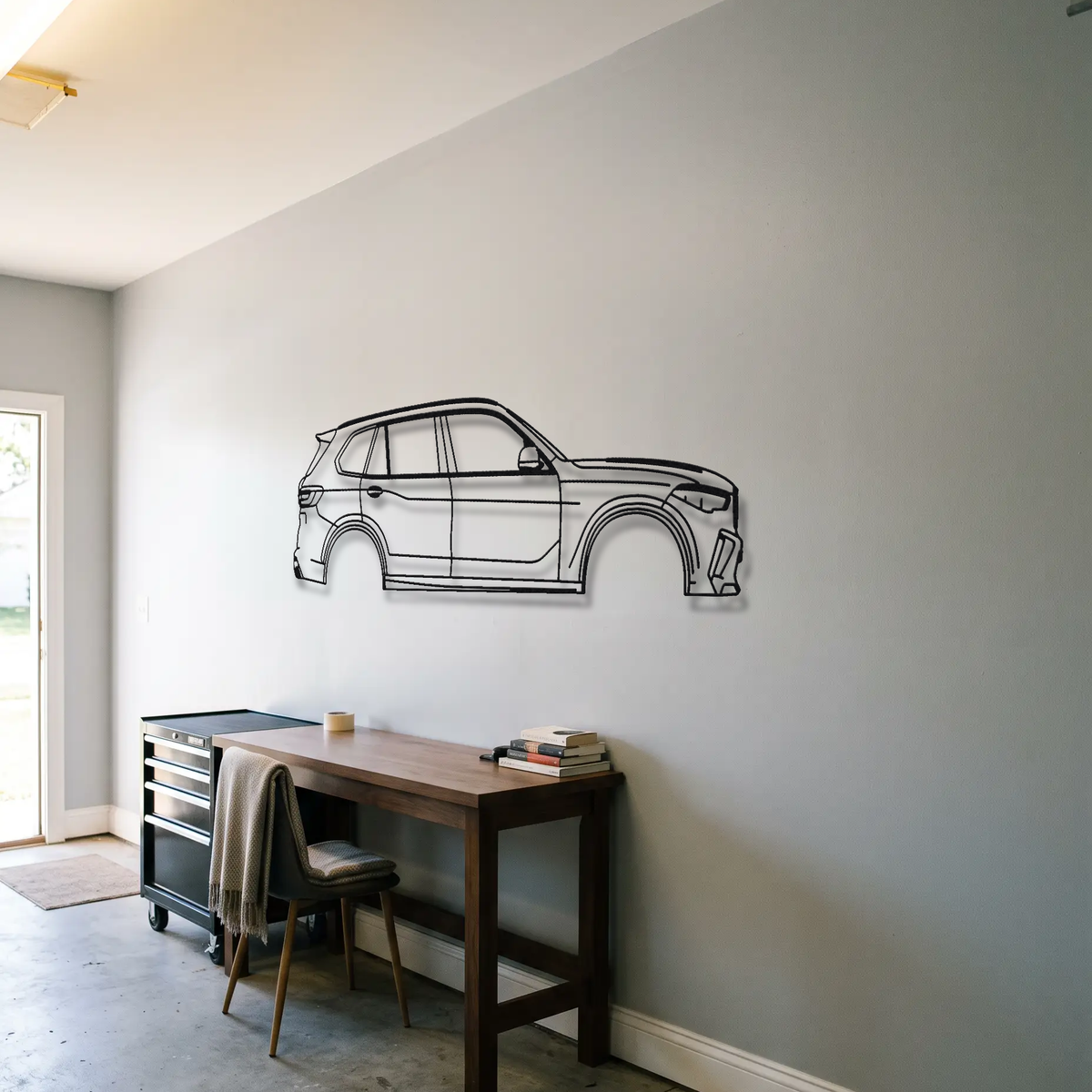 BMW X5M F95 metal wall art room scene