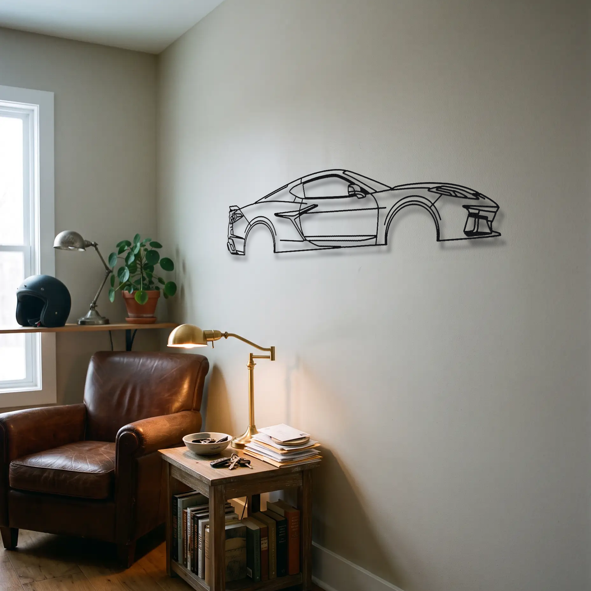 Chevrolet Corvette Z06 C8 metal wall art room scene