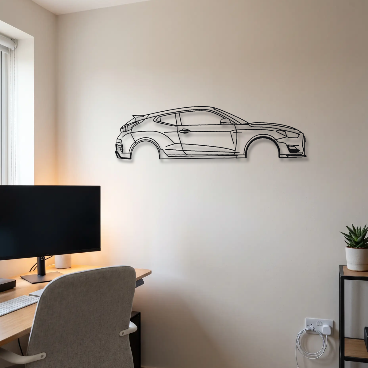 Hyundai Veloster N metal wall art room scene