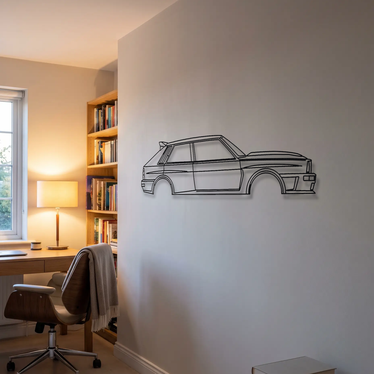 Automobili Amos Lancia Delta Futurista metal wall art room scene