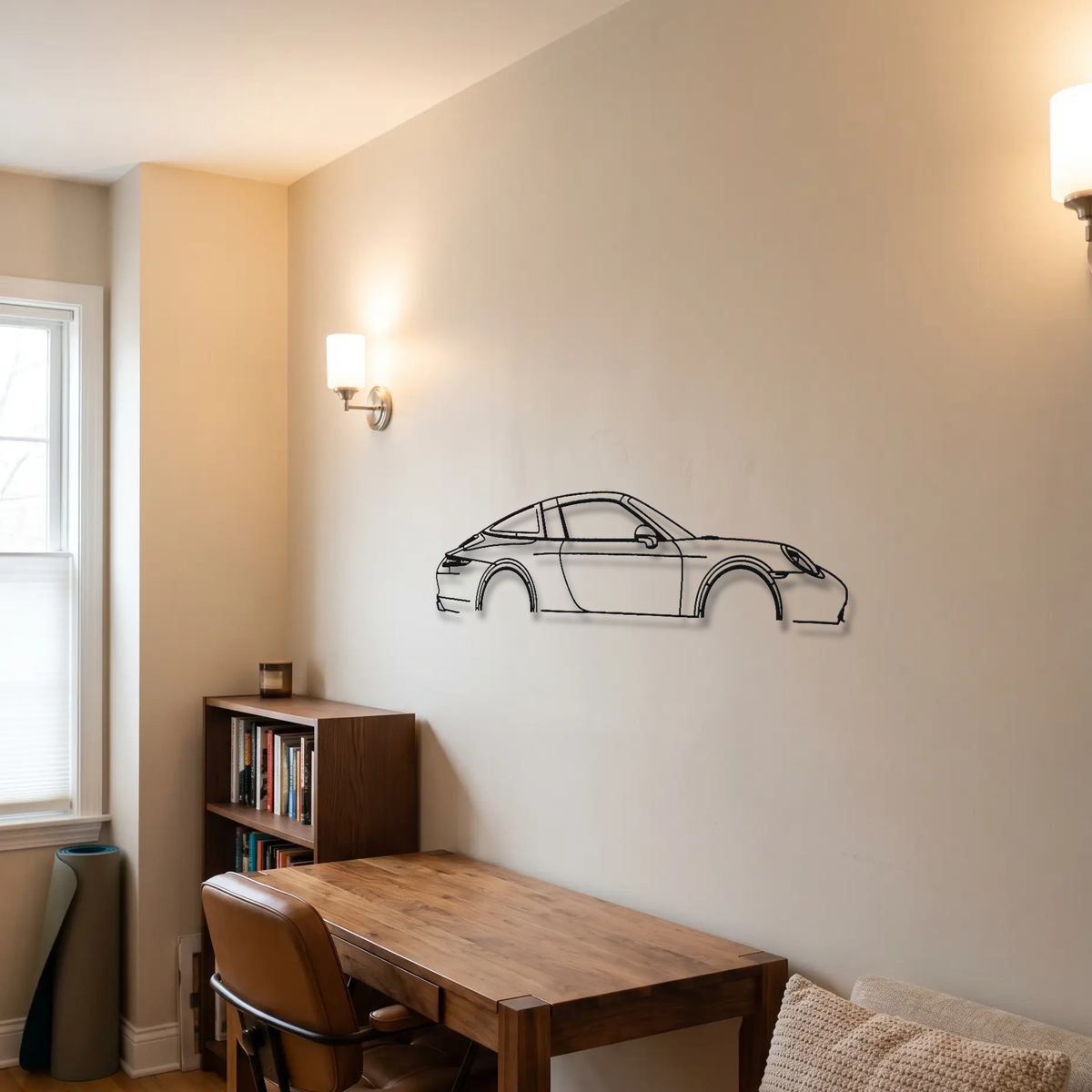 Porsche 911 Targa 991 metal wall art room scene