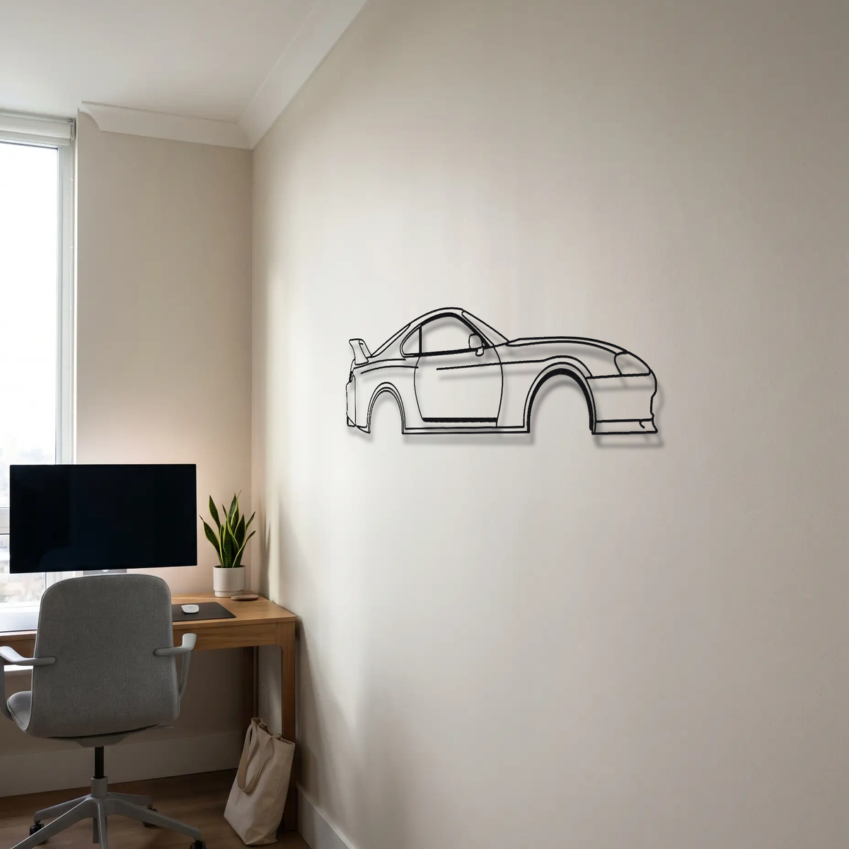 Toyota Supra A80 MK4 metal wall art room scene