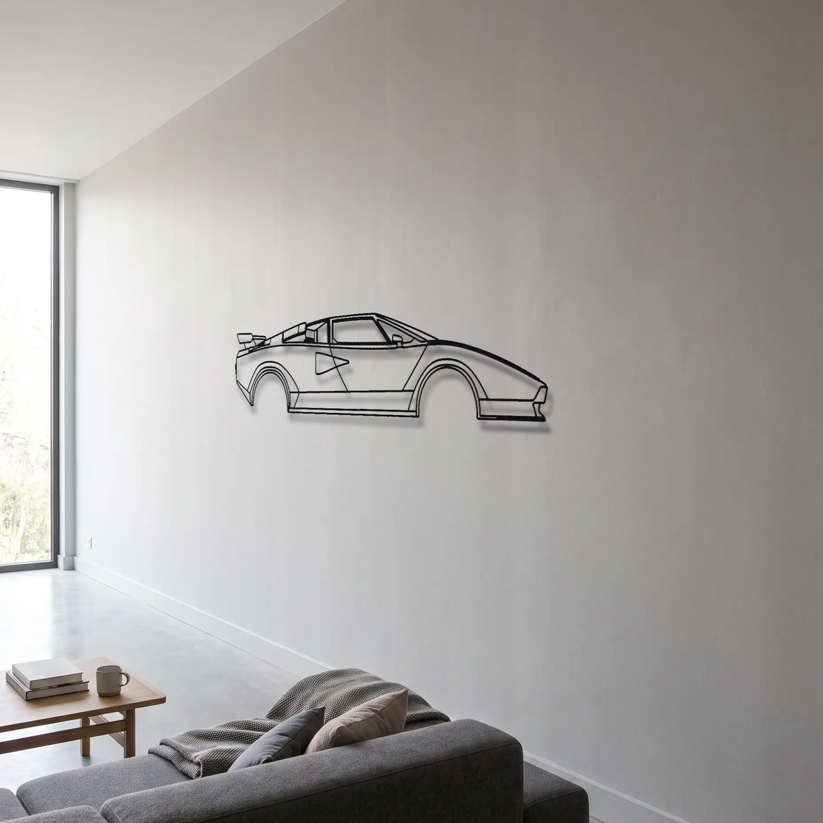 Lamborghini Countach LP500 S metal wall art room scene