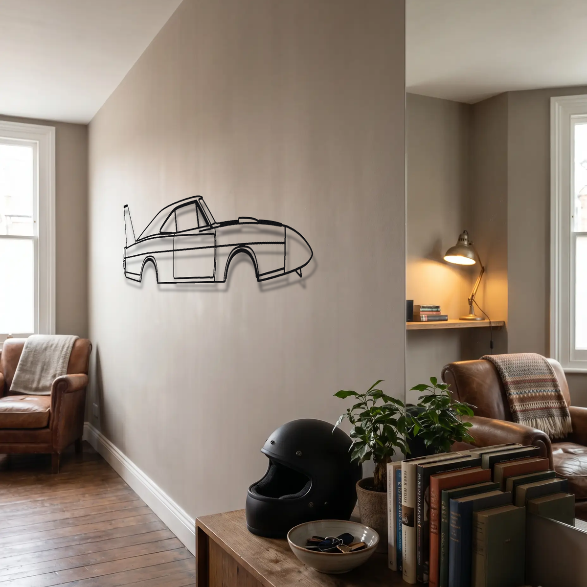 1969 Dodge Charger Daytona metal wall art room scene