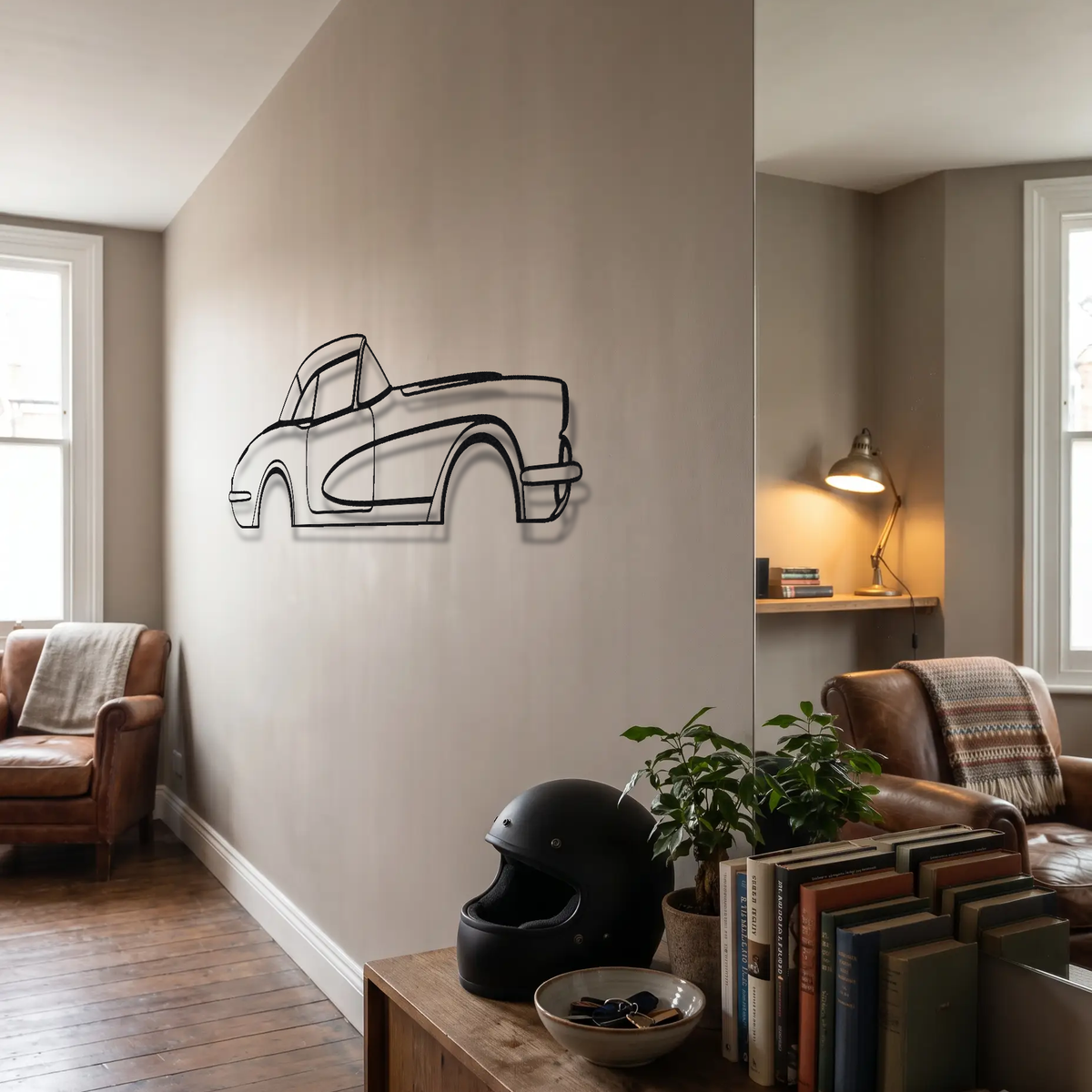 Chevrolet Corvette C1 metal wall art room scene