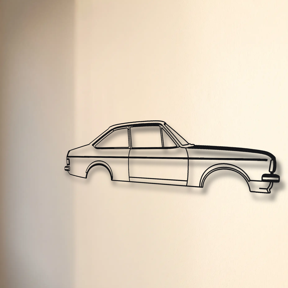 Ford Escort RS2000 MK2 floating mount drop-shadow detail