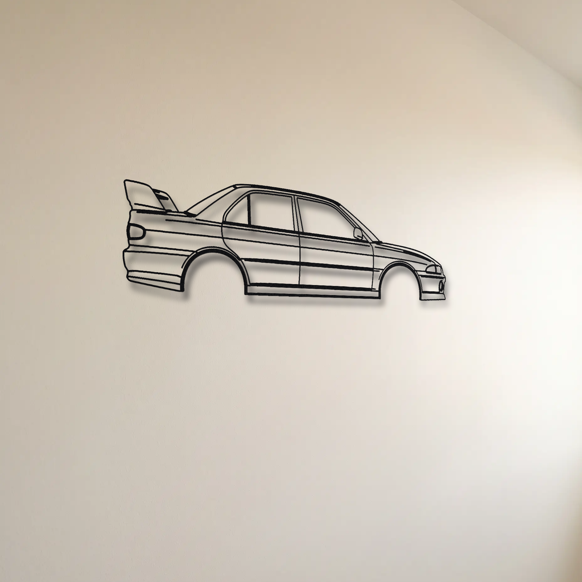 Mitsubishi Lancer Evolution II CE9A floating mount drop-shadow detail