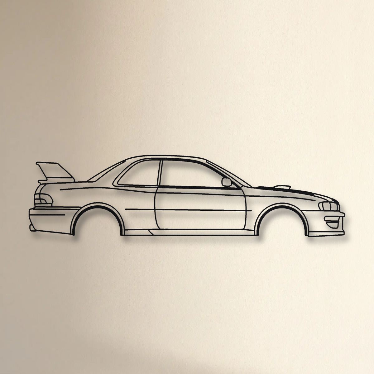 Subaru Impreza 22B STI floating mount drop-shadow detail