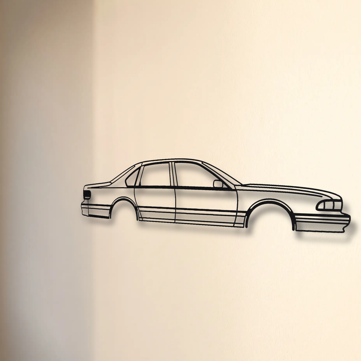 1994-1996 Chevrolet Impala SS floating mount drop-shadow detail