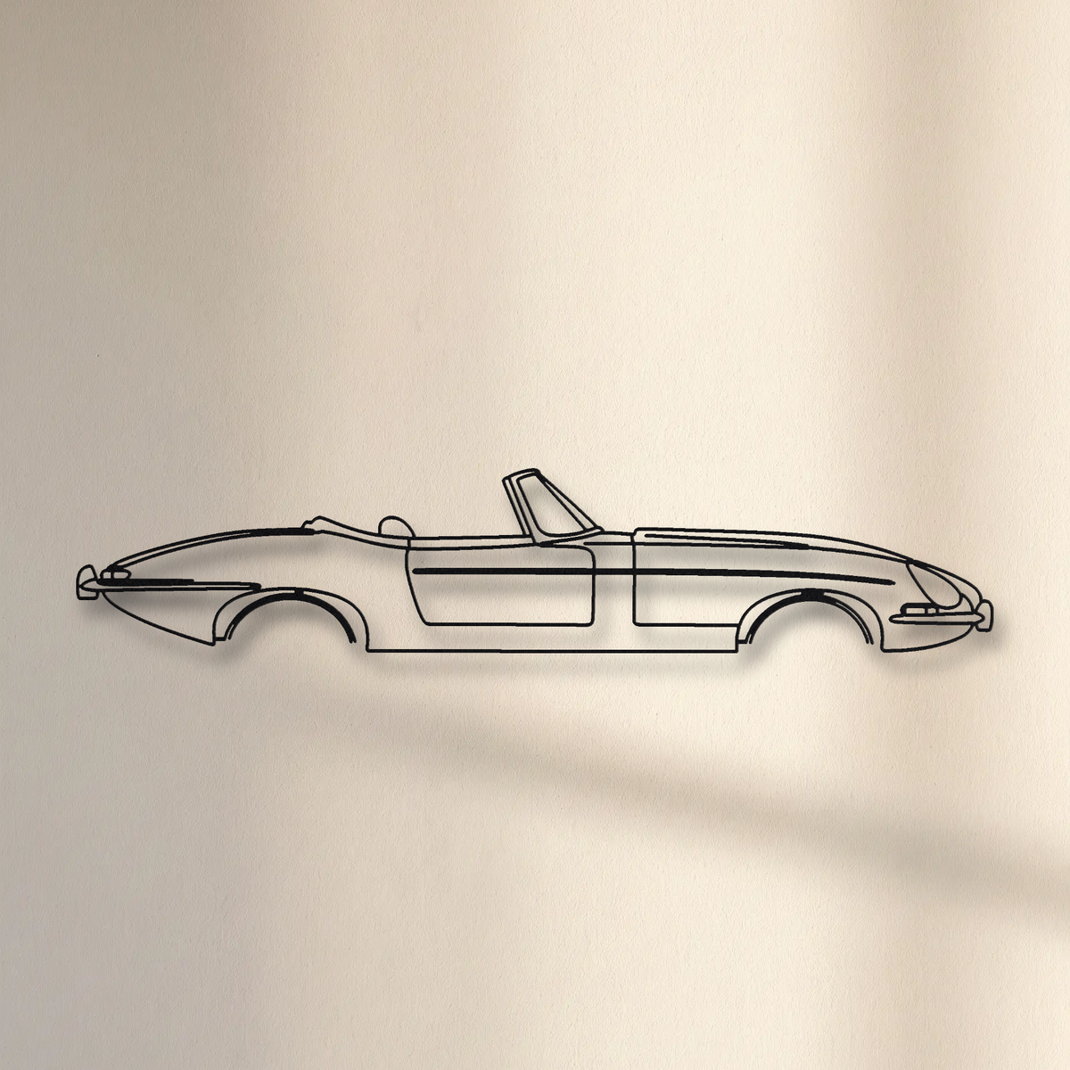 Jaguar E-Type Series 1 Roadster floating mount drop-shadow detail