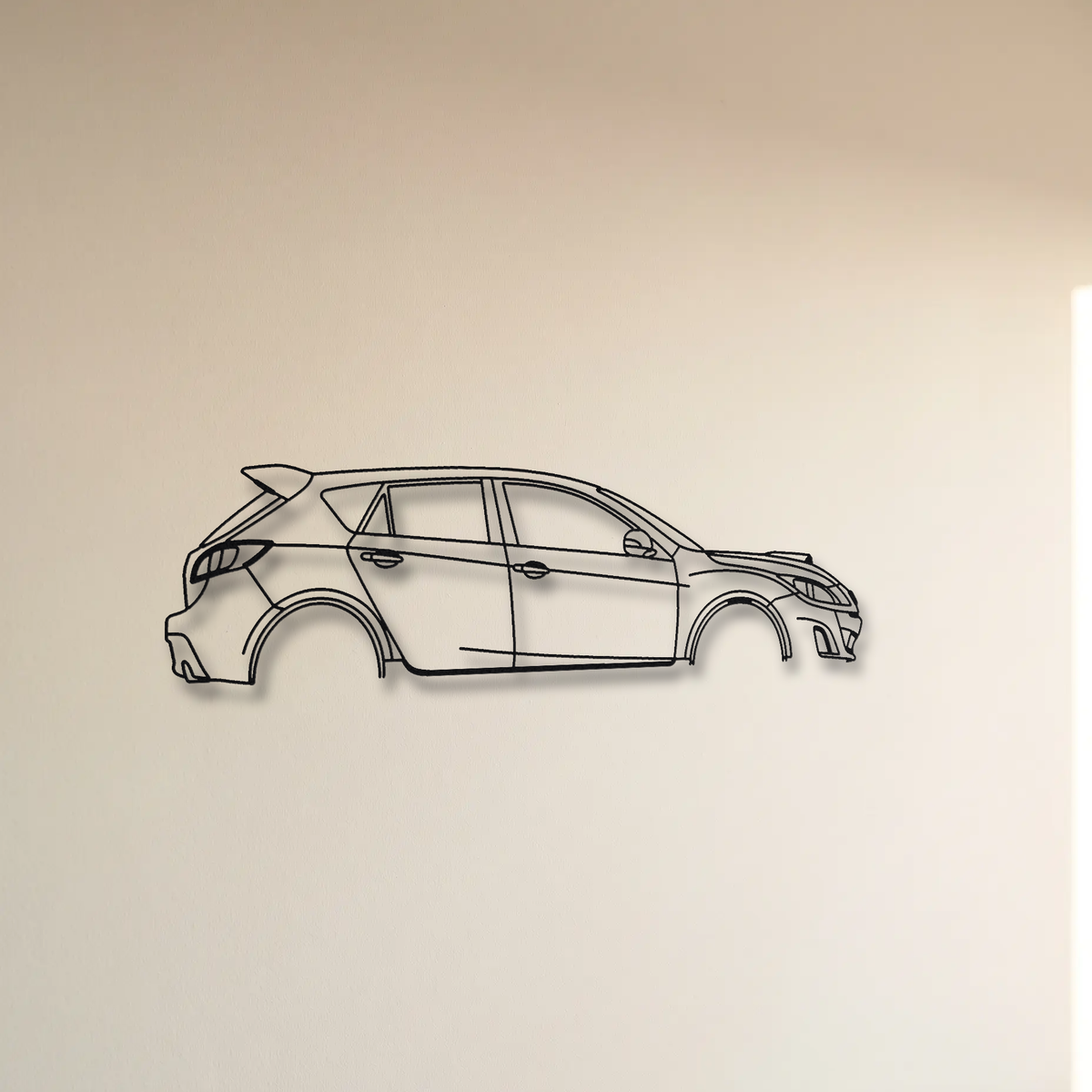Mazda Mazdaspeed3 Gen 2 floating mount drop-shadow detail