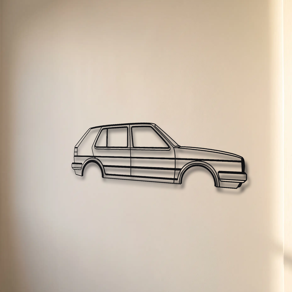 Volkswagen Golf GTI MK2 floating mount drop-shadow detail