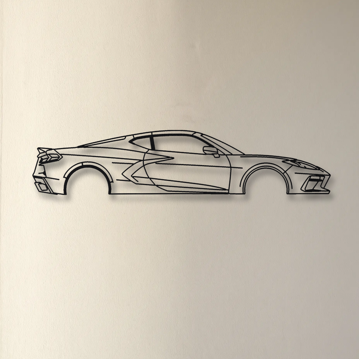 Chevrolet Corvette C8 floating mount drop-shadow detail