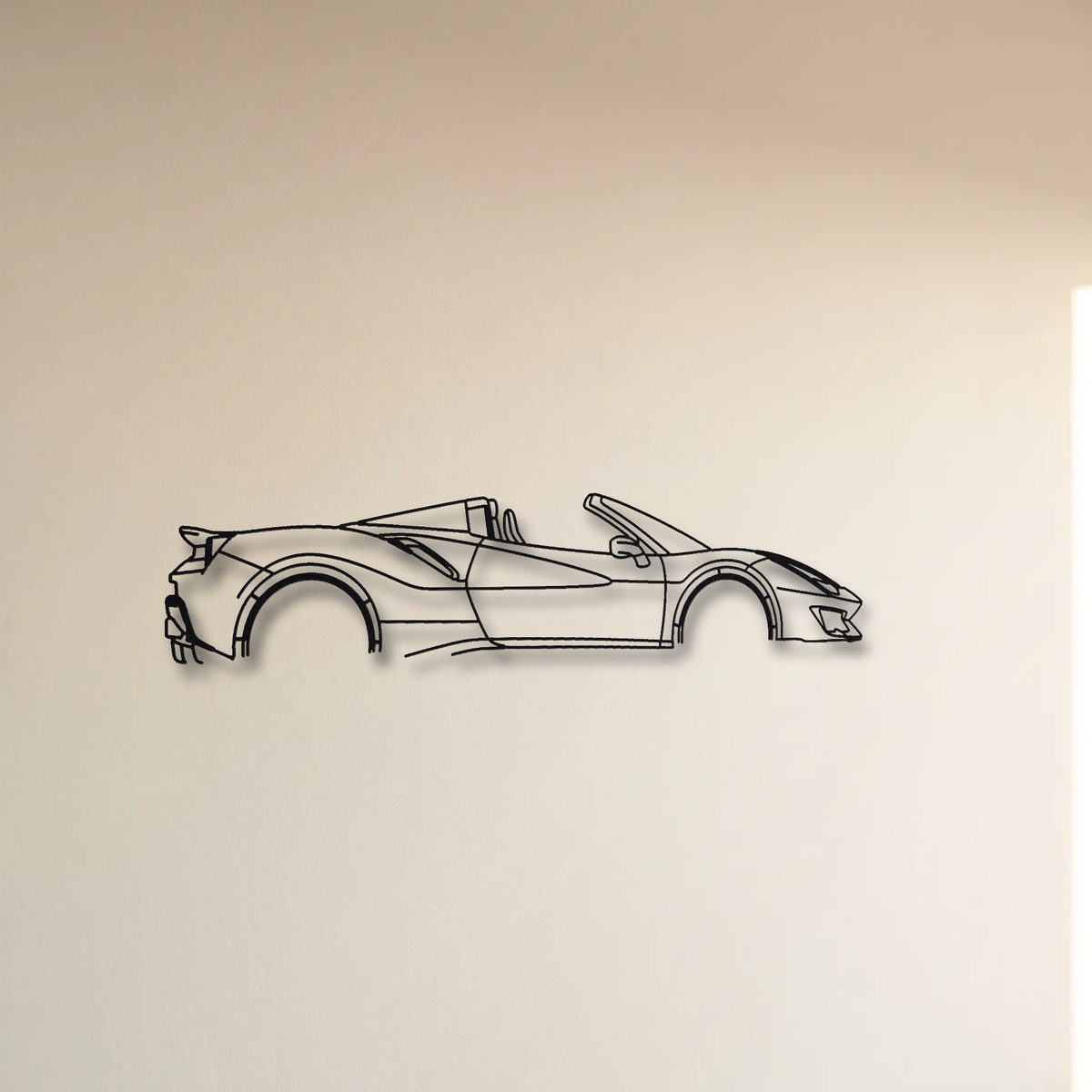 Ferrari 488 Pista Spider floating mount drop-shadow detail