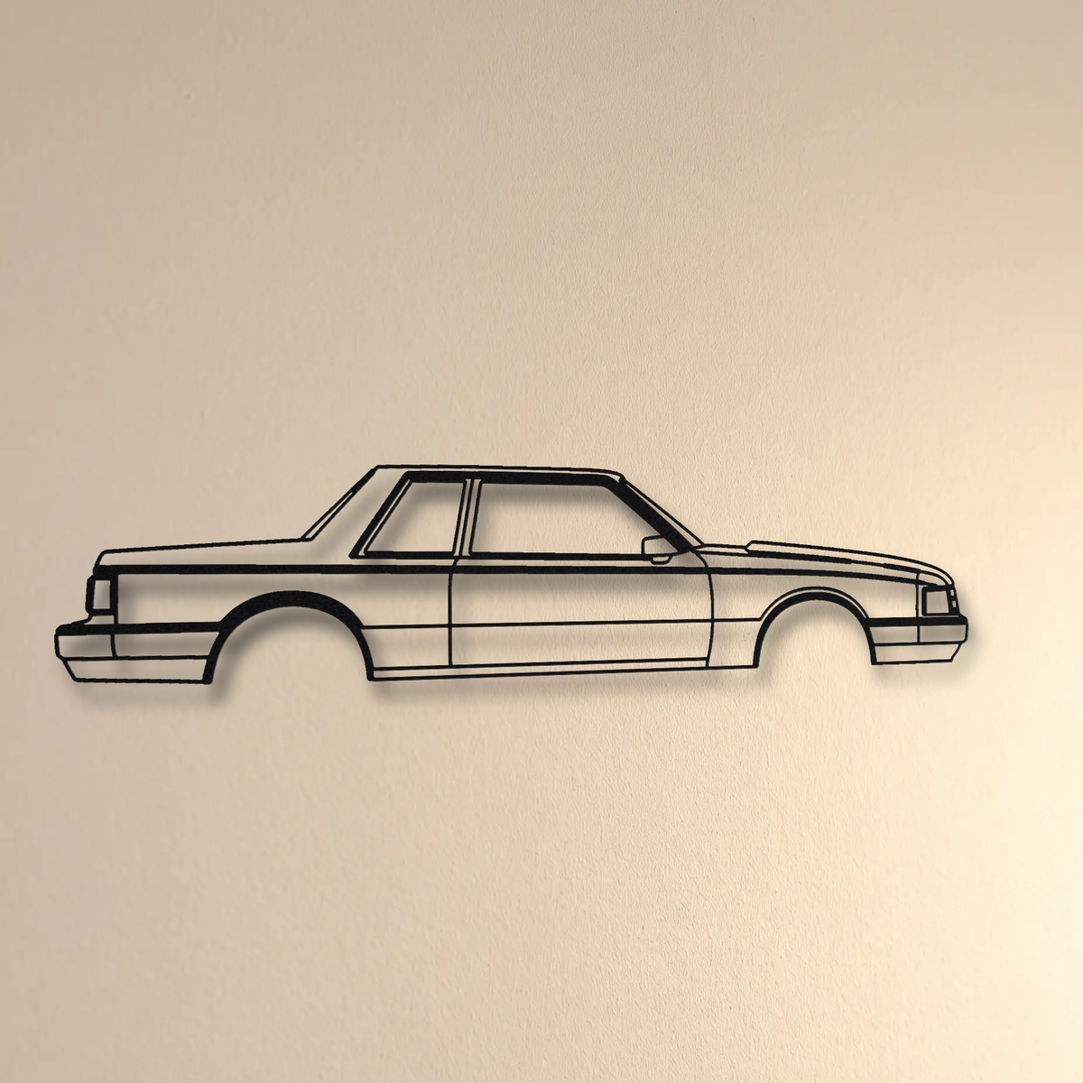 Ford Mustang LX 5.0 (Fox body) Notchback floating mount drop-shadow detail