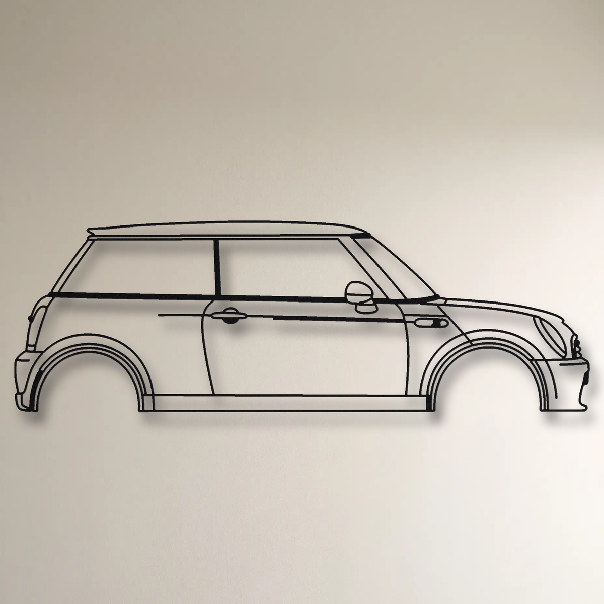 Mini Cooper S R53 floating mount drop-shadow detail
