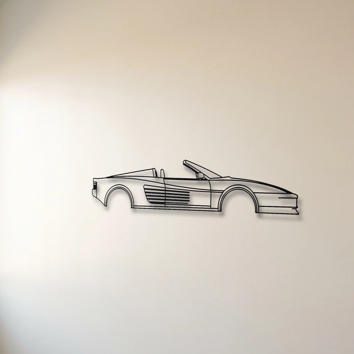 Ferrari Testarossa Spider Valeo floating mount drop-shadow detail
