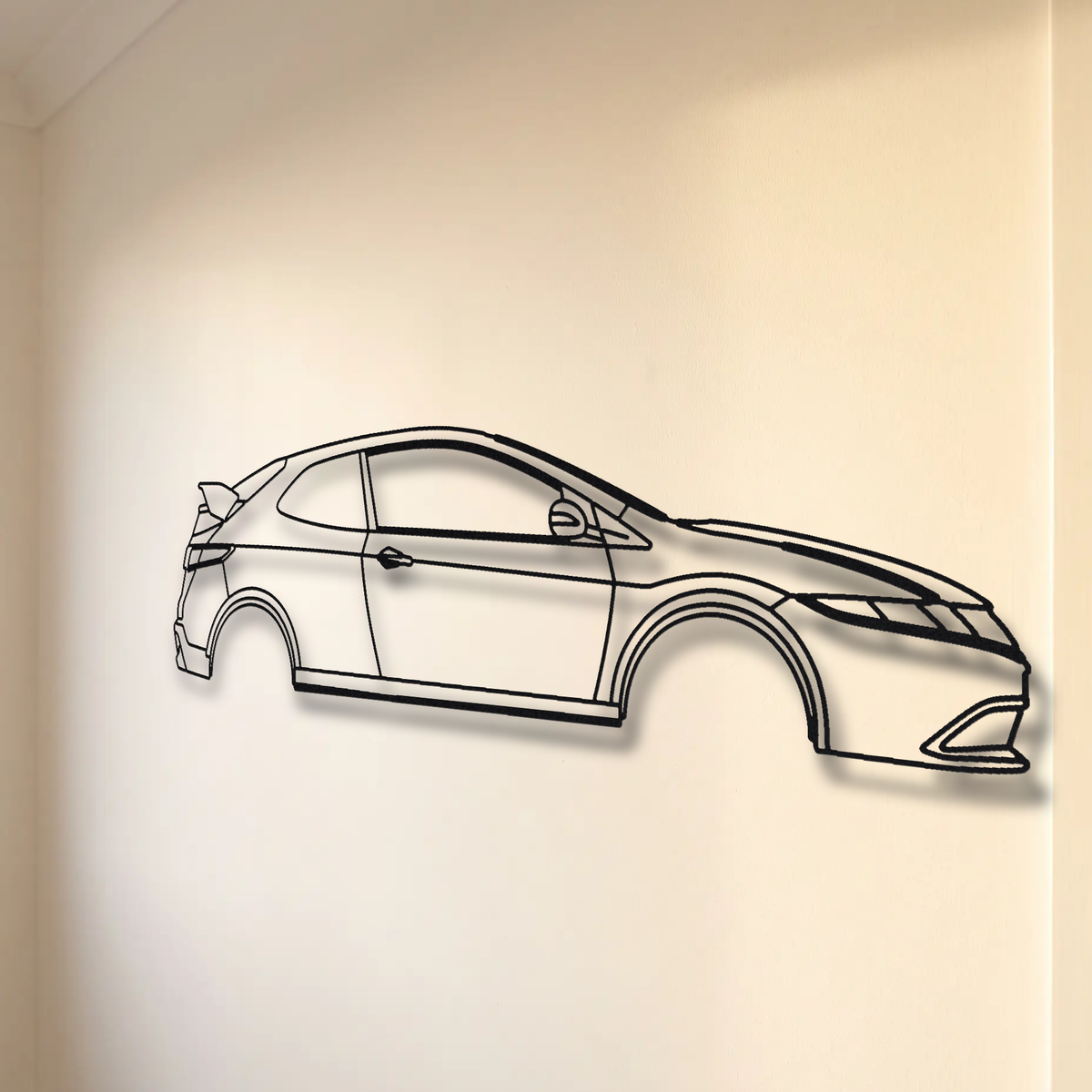 Honda Civic Type R FN2 floating mount drop-shadow detail