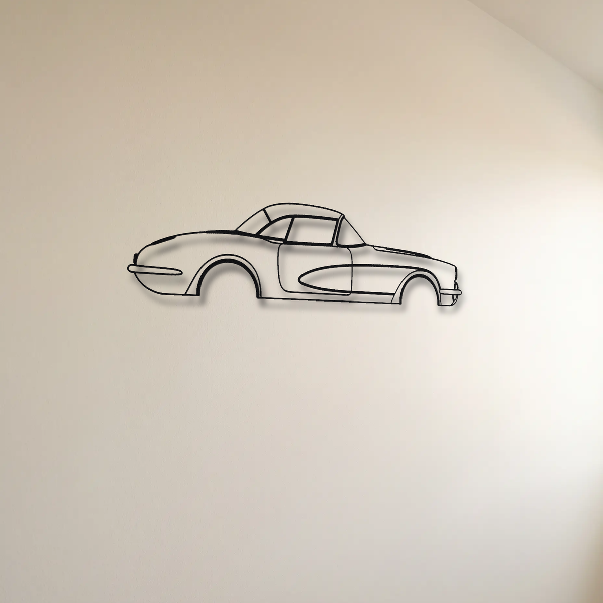 Chevrolet Corvette C1 floating mount drop-shadow detail