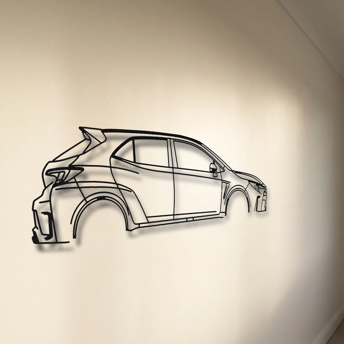 Toyota GR Corolla floating mount drop-shadow detail