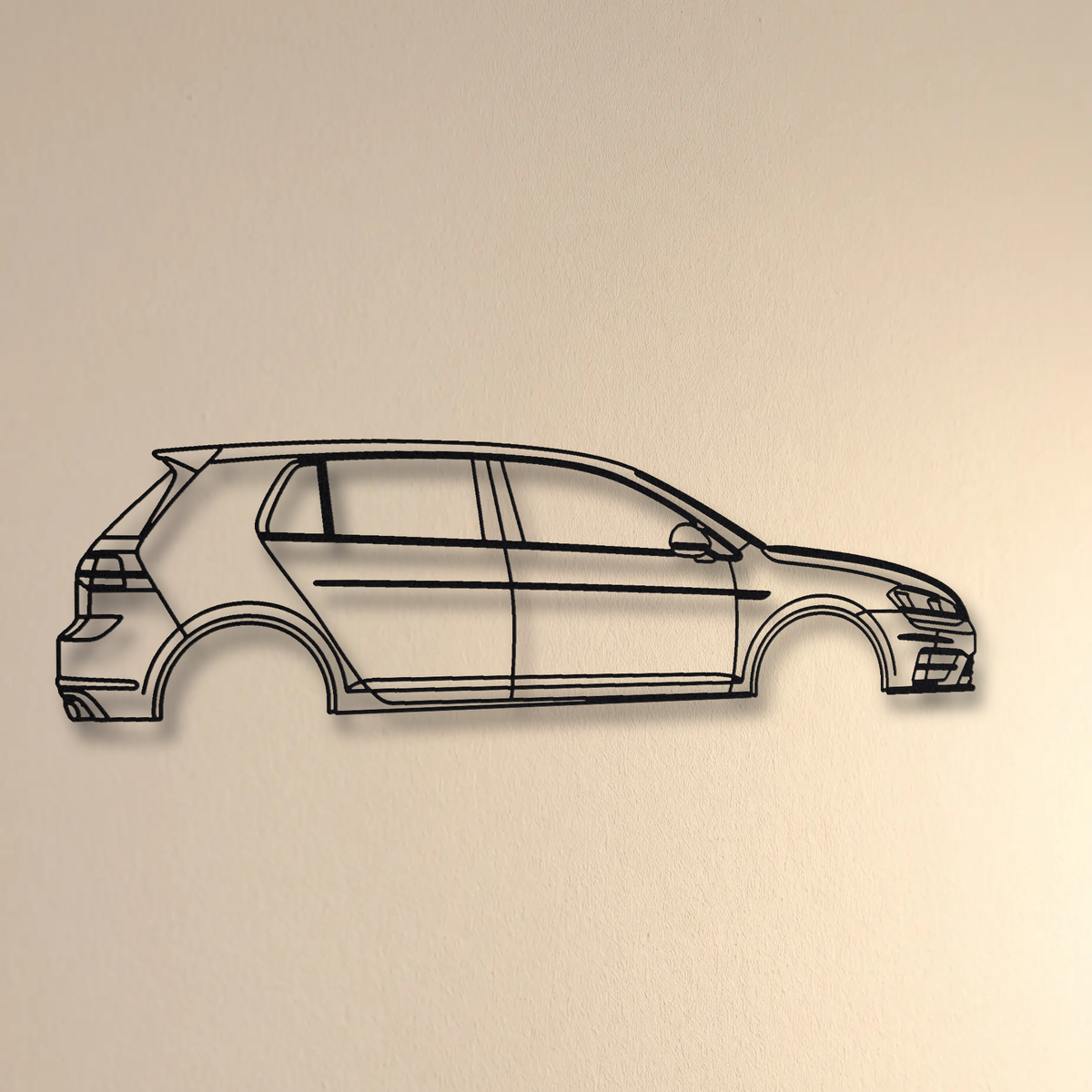 Volkswagen Golf R MK7 floating mount drop-shadow detail