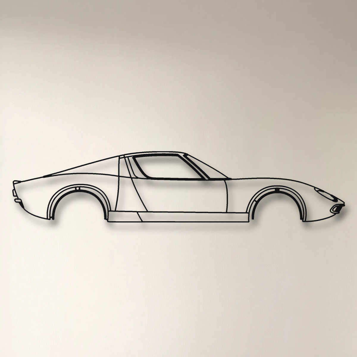 Lamborghini Miura P400/P400S floating mount drop-shadow detail