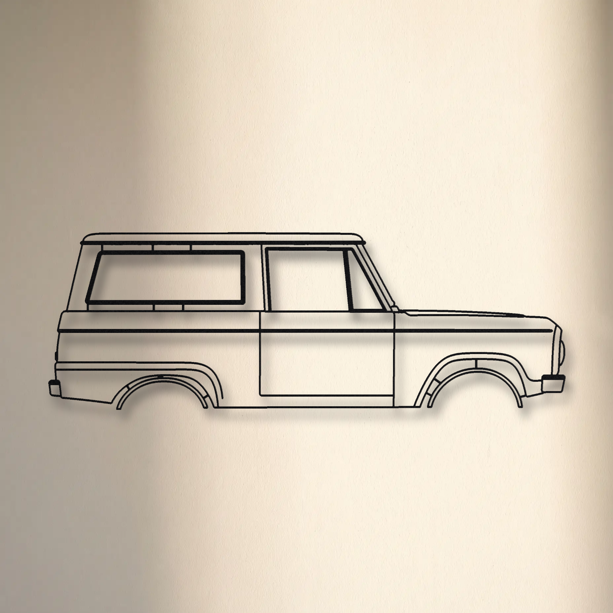 1966-1977 Ford Bronco floating mount drop-shadow detail