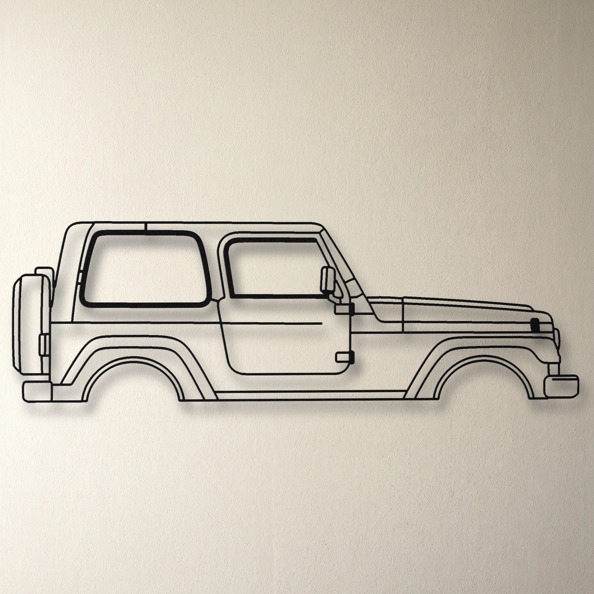 Jeep Wrangler TJ floating mount drop-shadow detail
