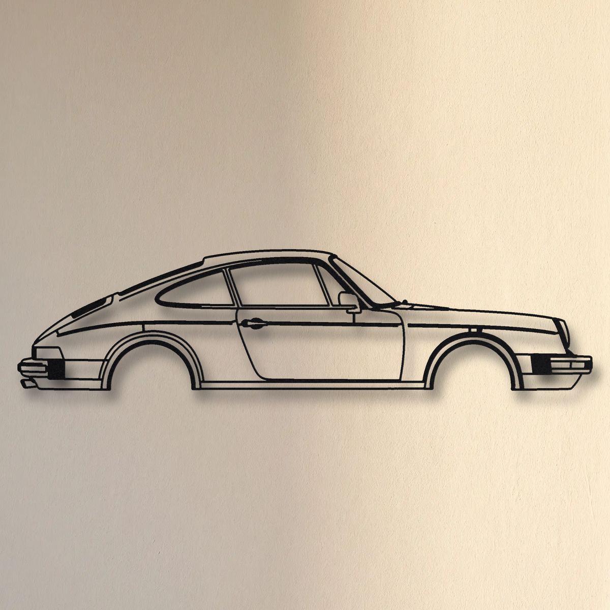 Porsche 911 SC floating mount drop-shadow detail