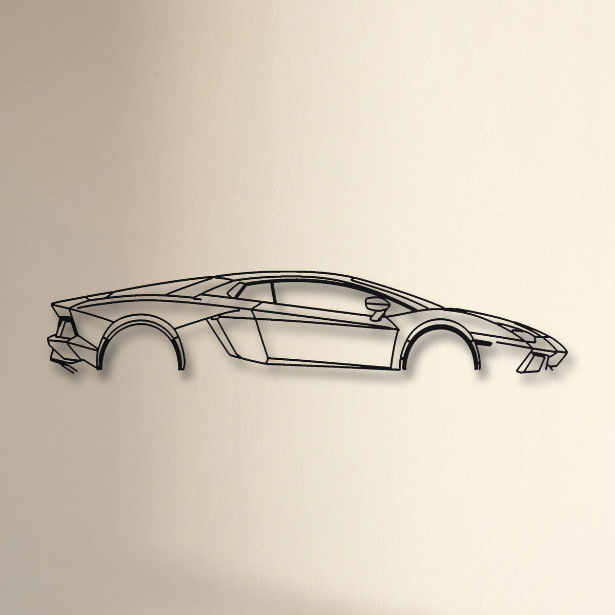 Lamborghini Aventador floating mount drop-shadow detail