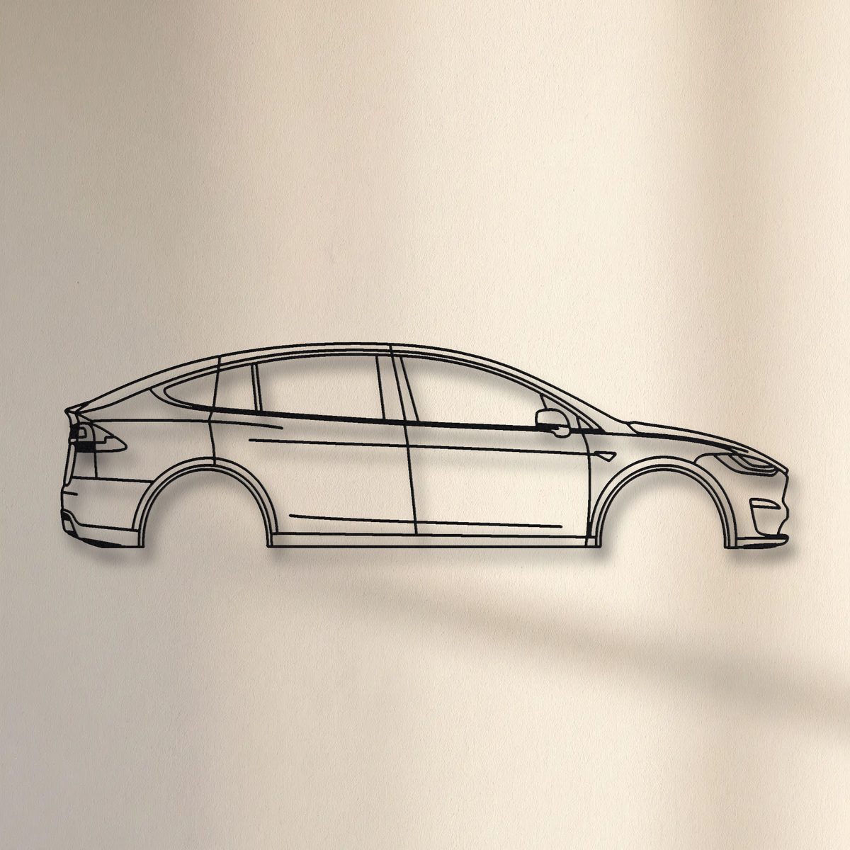 Tesla Model X Plaid floating mount drop-shadow detail