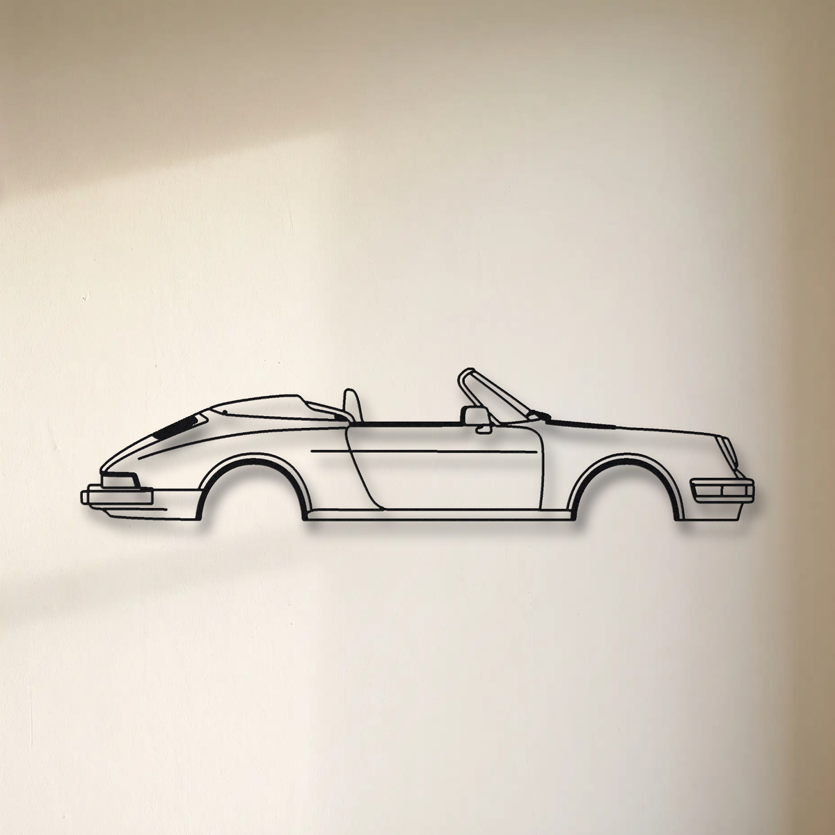 1989 Porsche 911 Speedster floating mount drop-shadow detail