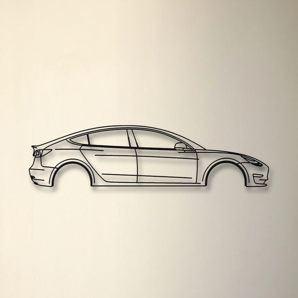 Tesla Model 3 Performance Pre-Highland floating mount drop-shadow detail