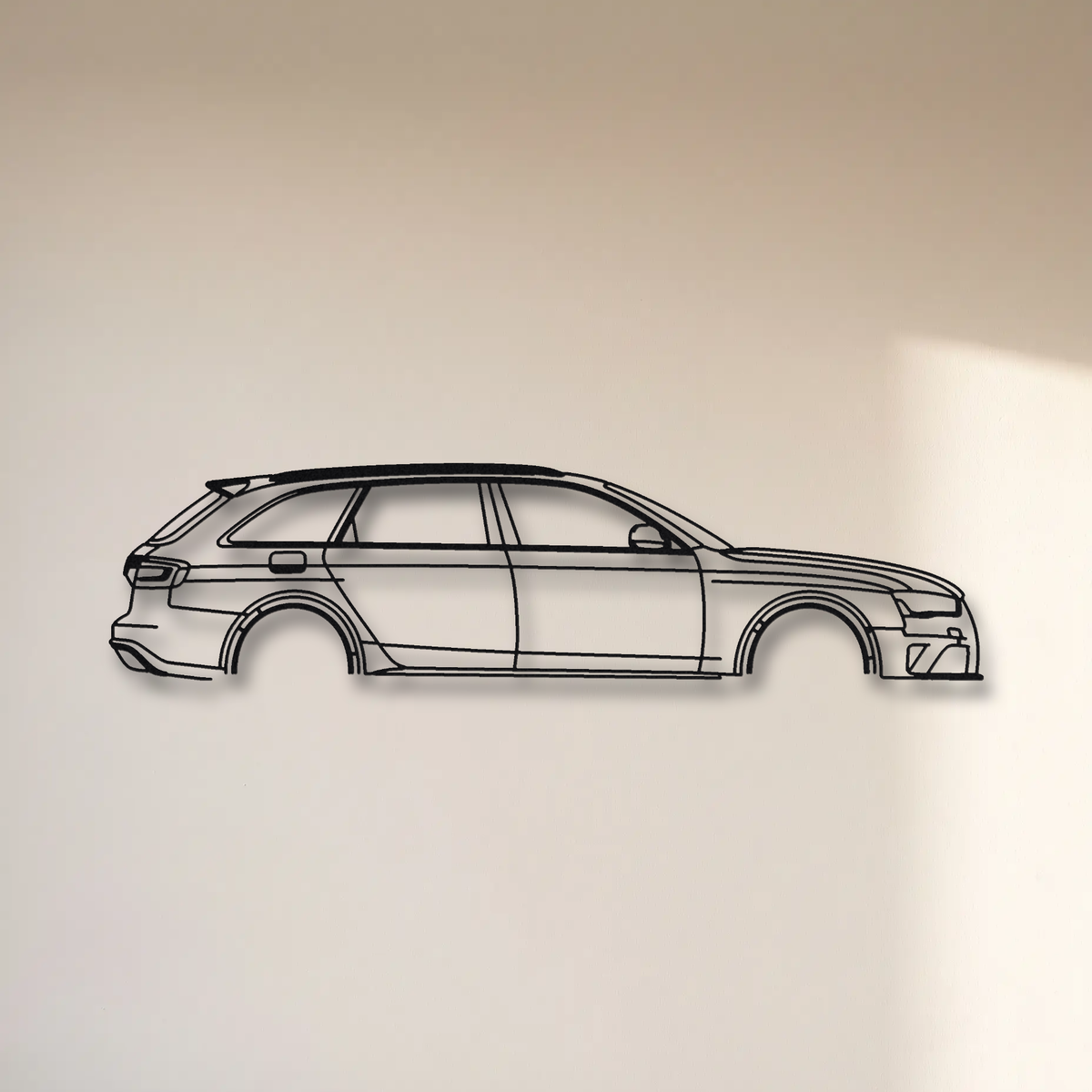 Audi RS4 Avant B8 floating mount drop-shadow detail