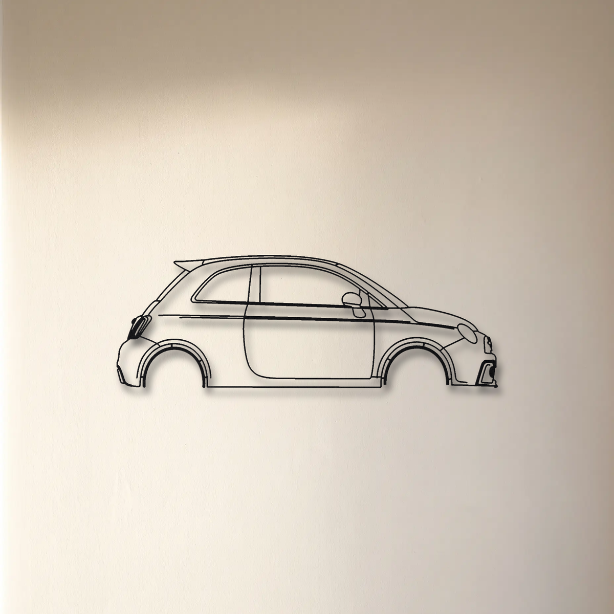Fiat 500 Abarth floating mount drop-shadow detail