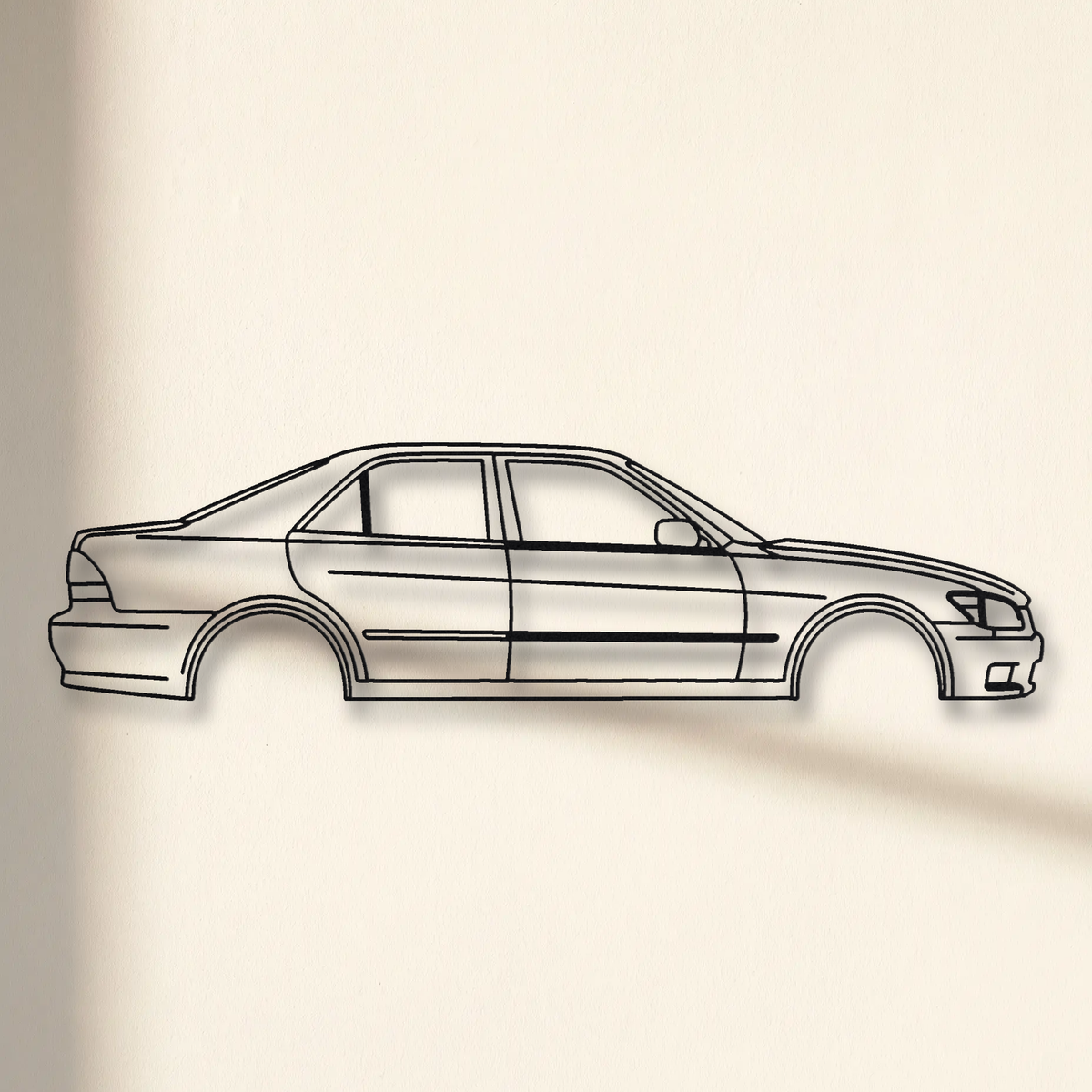 Lexus IS 300 XE10 floating mount drop-shadow detail