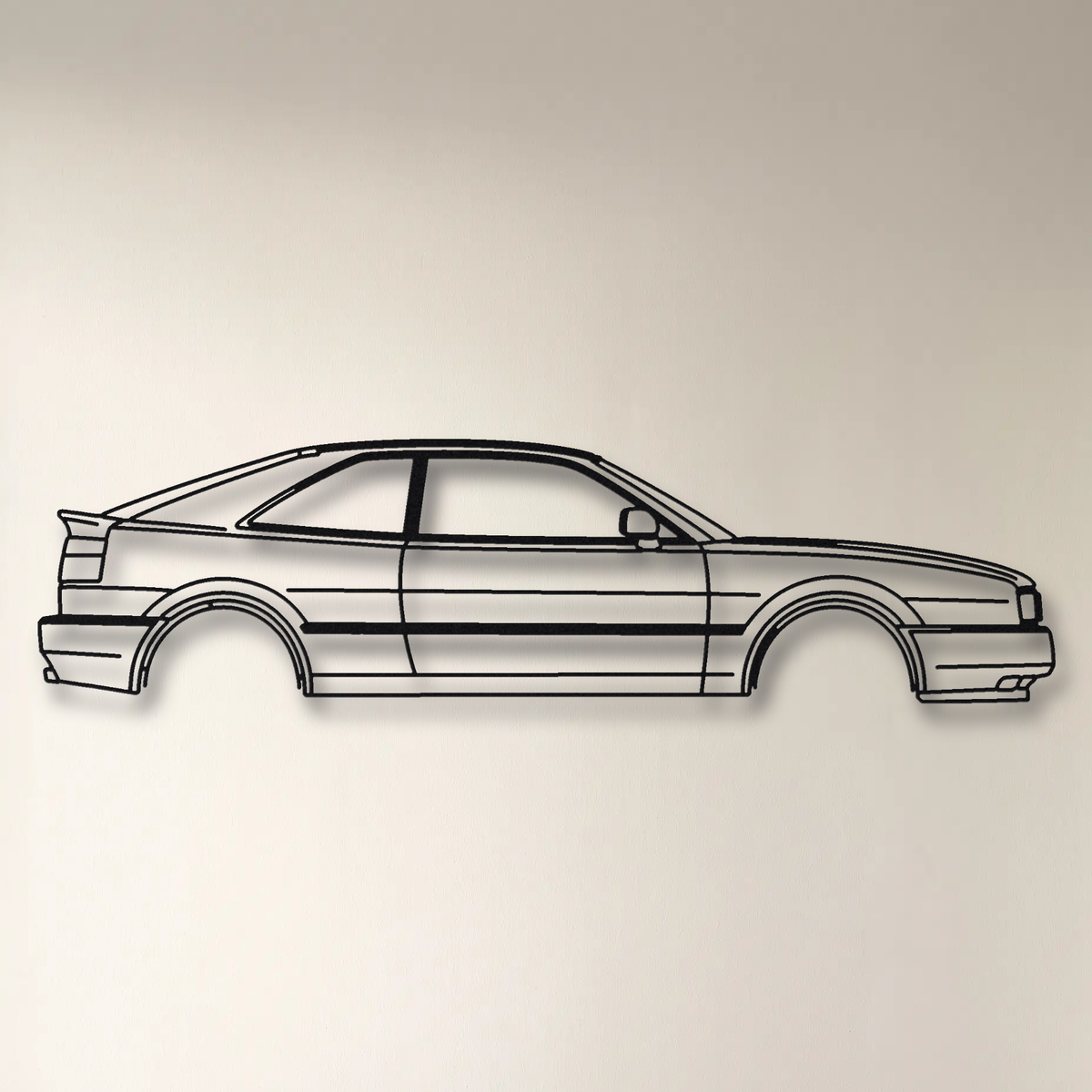Volkswagen Corrado VR6 floating mount drop-shadow detail