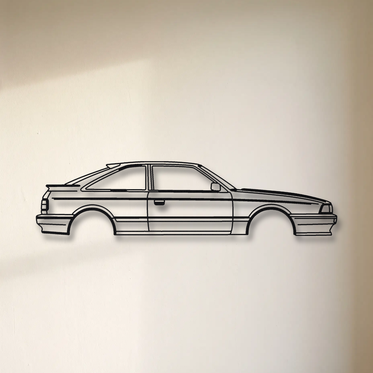 Mazda 323 GTX / Familia GT-X floating mount drop-shadow detail