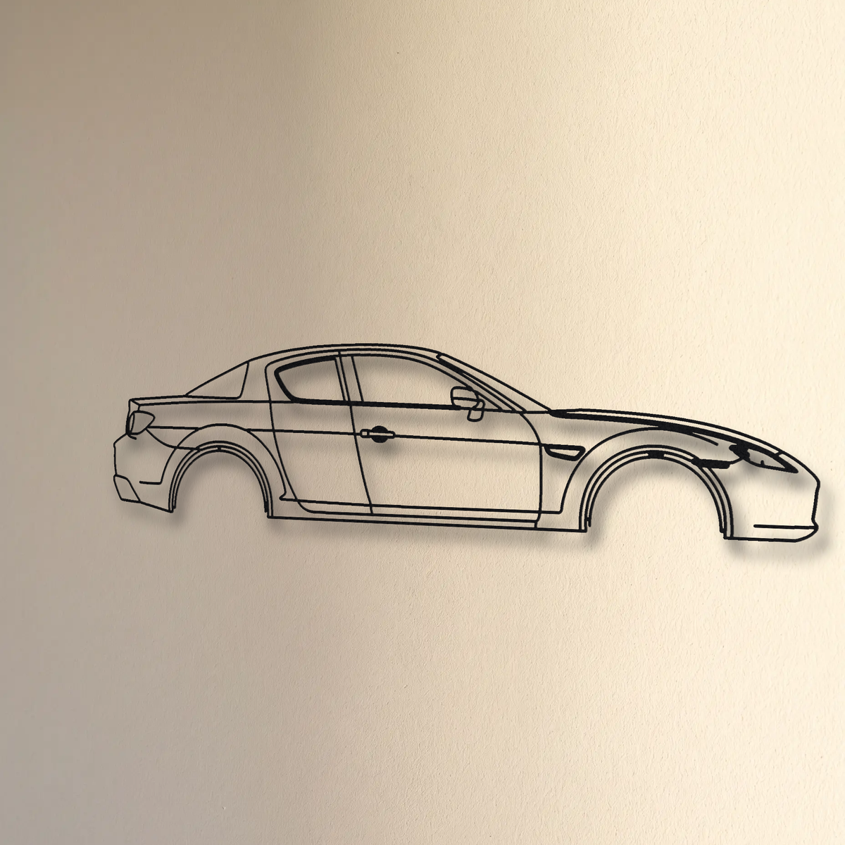 Mazda RX-8 SE3P floating mount drop-shadow detail