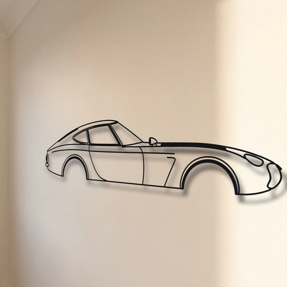 Toyota 2000GT floating mount drop-shadow detail