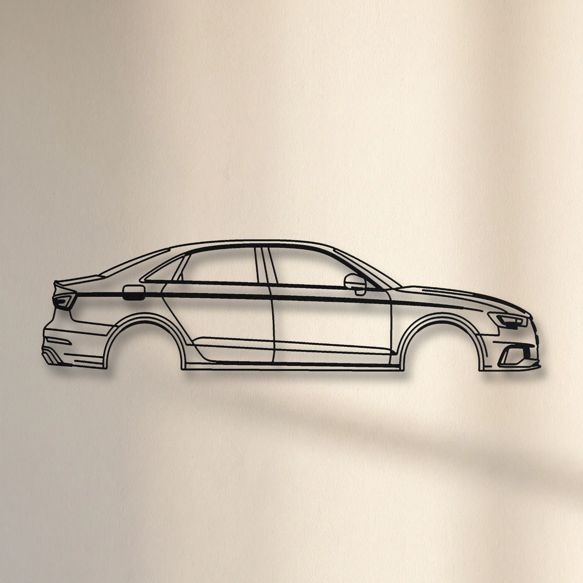 Audi RS3 Sedan 8V floating mount drop-shadow detail