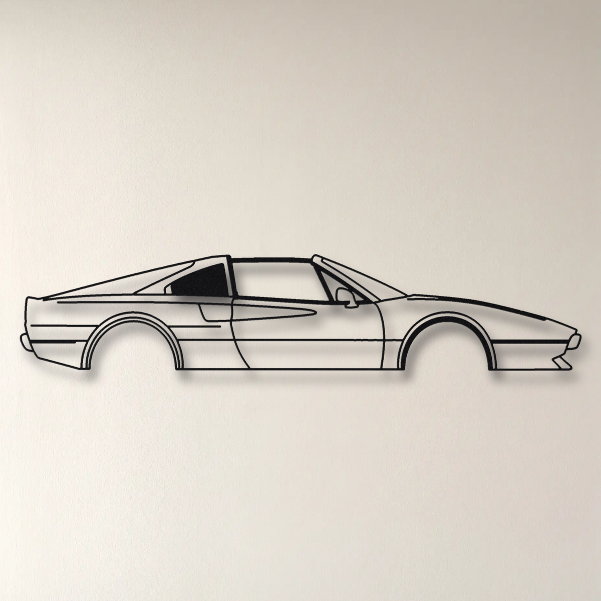 Ferrari 308 GTS floating mount drop-shadow detail