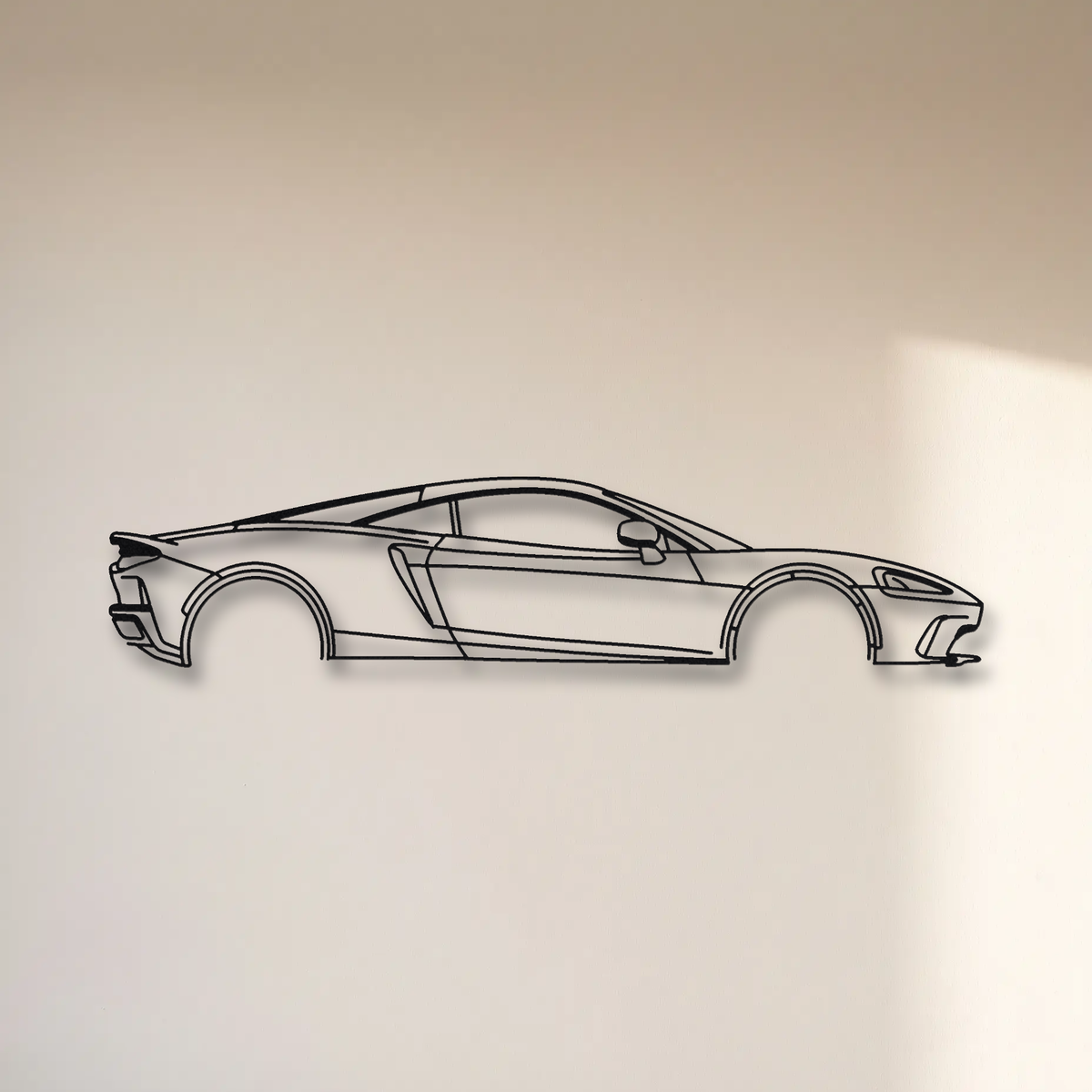 McLaren GT floating mount drop-shadow detail
