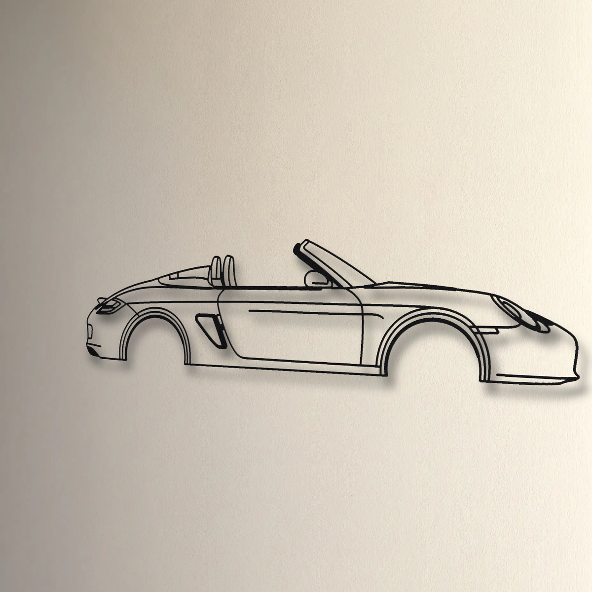 Porsche Boxster Spyder 987 floating mount drop-shadow detail