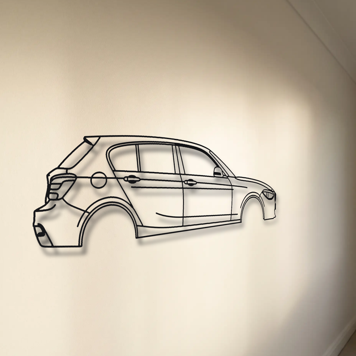 BMW M135i F20 floating mount drop-shadow detail