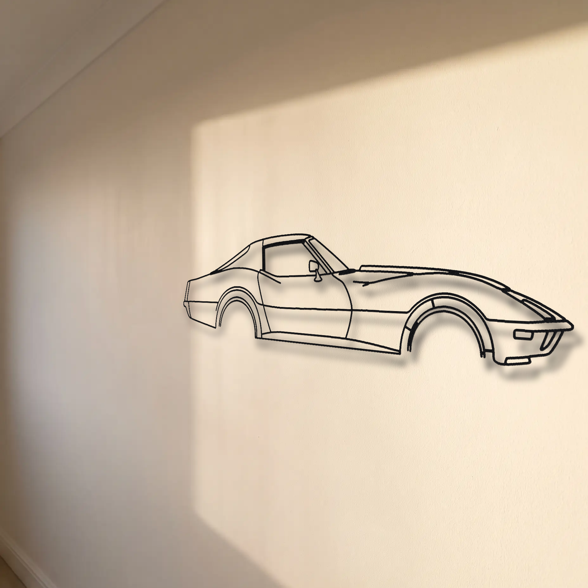 Chevrolet Corvette C3 floating mount drop-shadow detail