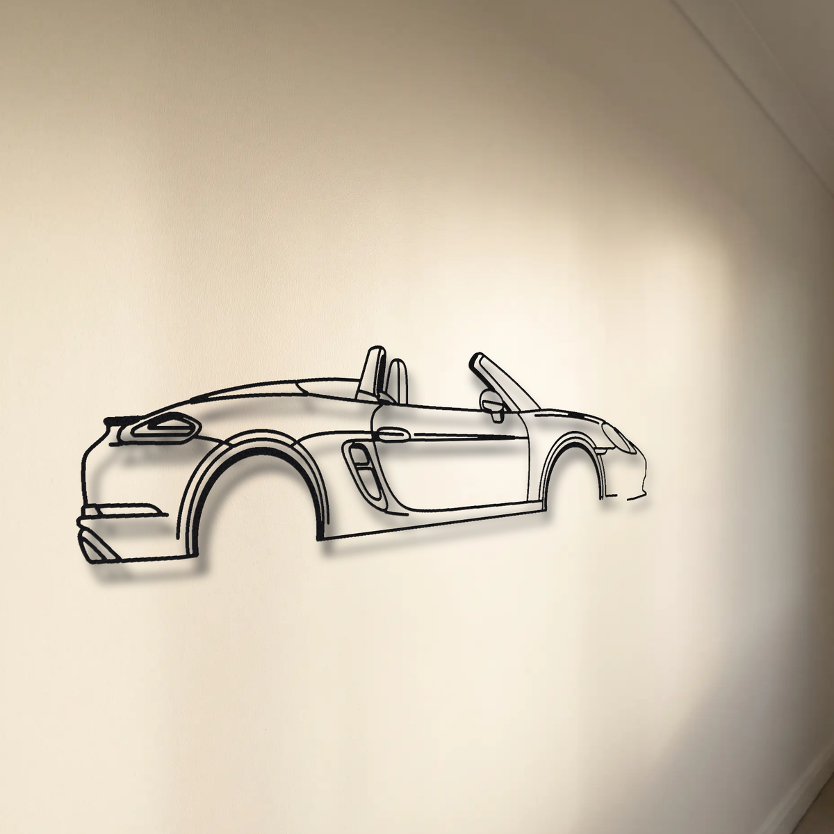 Porsche 718 Boxster 982 floating mount drop-shadow detail
