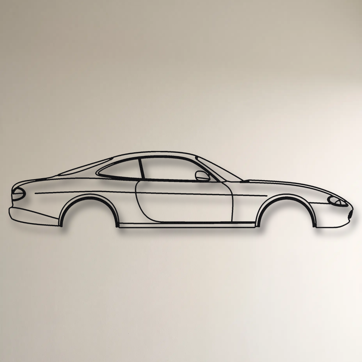 Jaguar XKR X100 floating mount drop-shadow detail