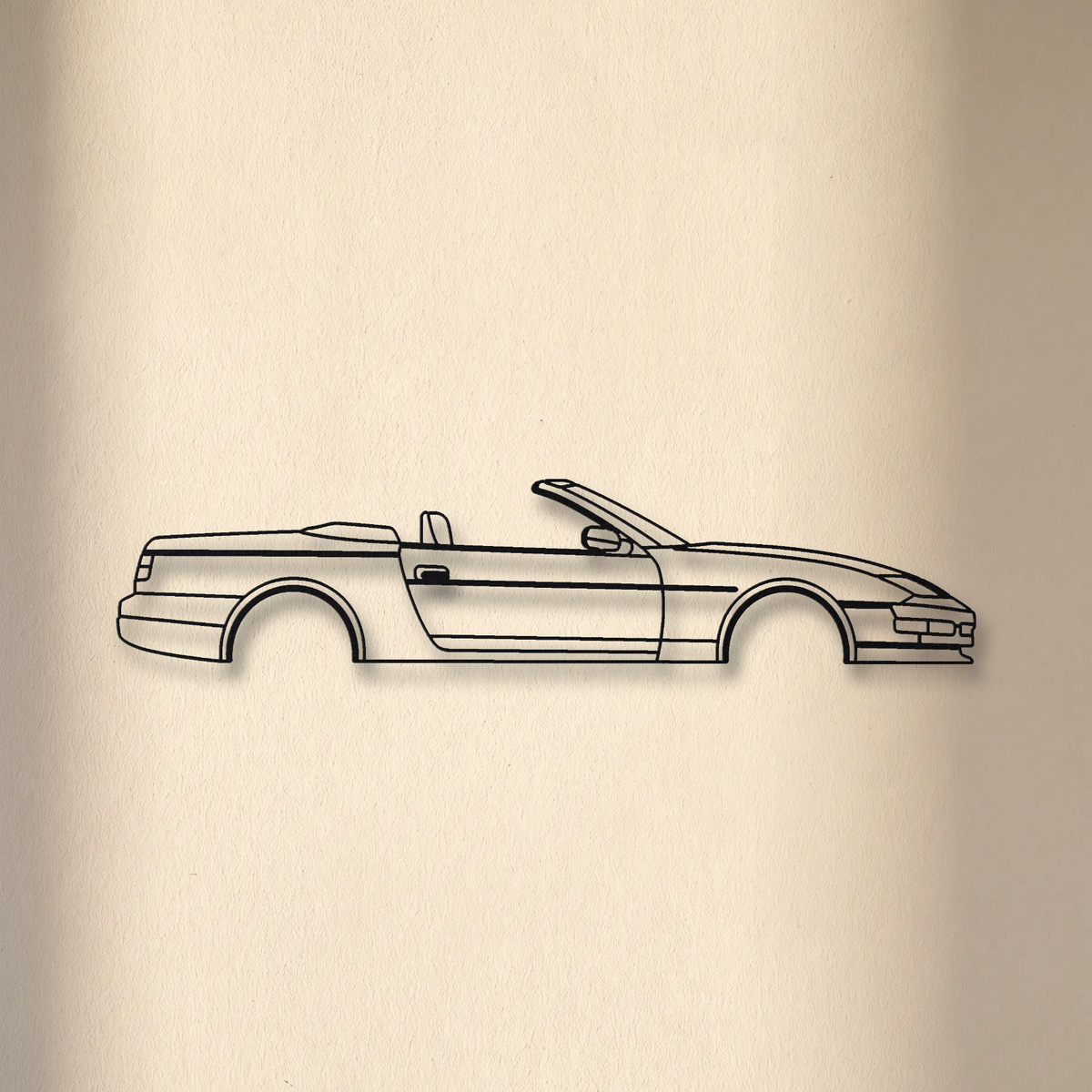Nissan 300ZX Convertible floating mount drop-shadow detail